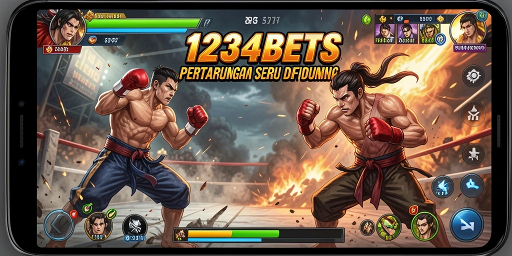 Gameplay seru di 1234BETS dengan karakter bertarung yang dinamis.