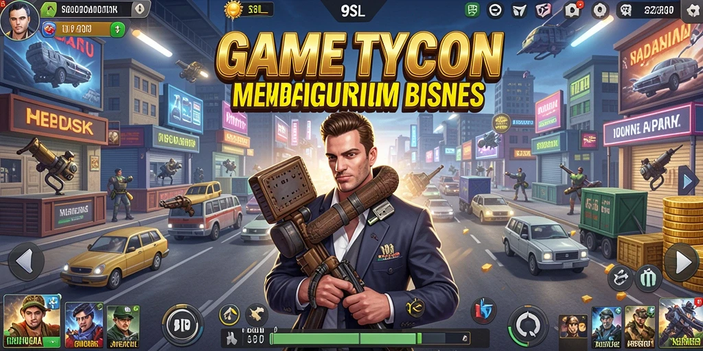Tampilan gameplay 9SL dengan elemen manajemen yang menarik.