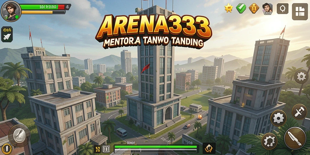 Tampilan screenshot gameplay menara dalam ARENA333 yang seru.