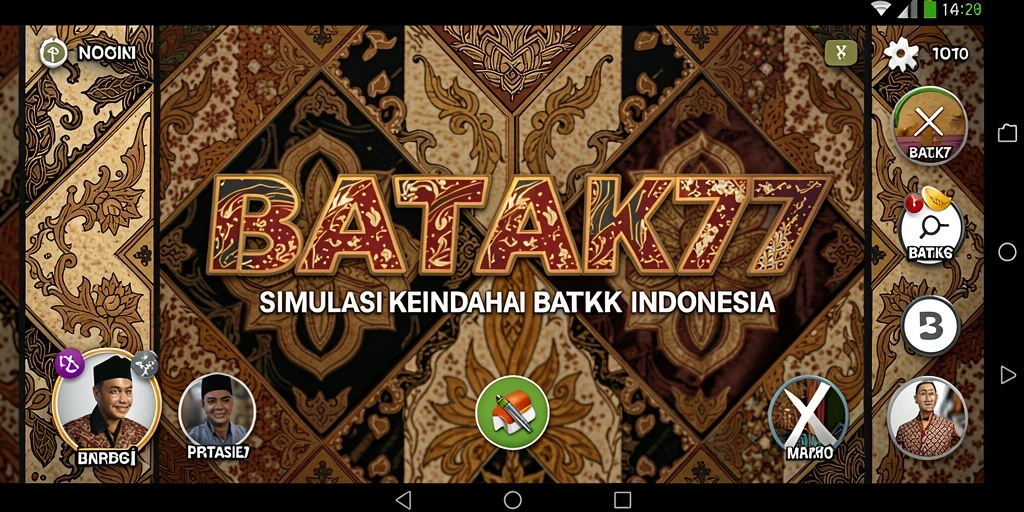Screenshot gameplay BATIK77 menampilkan keindahan motif batik.