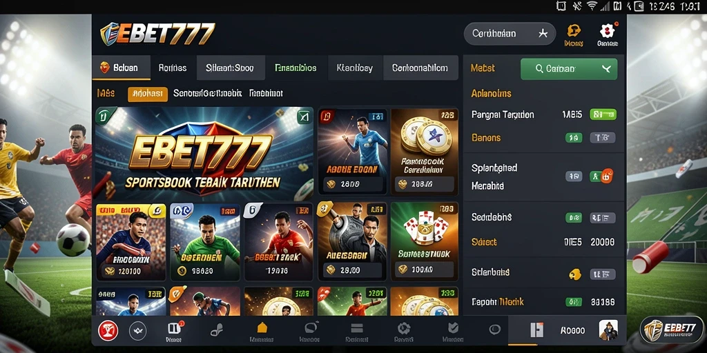 Tampilan gameplay Sportsbook yang menarik di EBET777.