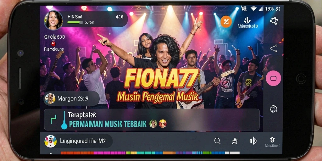 Tampilan menarik dari gameplay FIONA77 yang penuh musik.