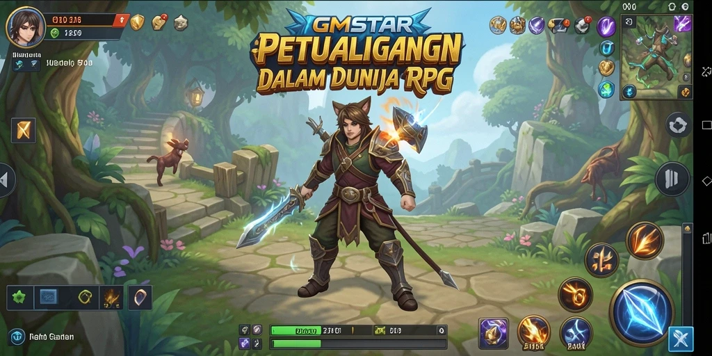 Screenshot gameplay GMSTAR menunjukkan aksi seru dan grafis menawan.
