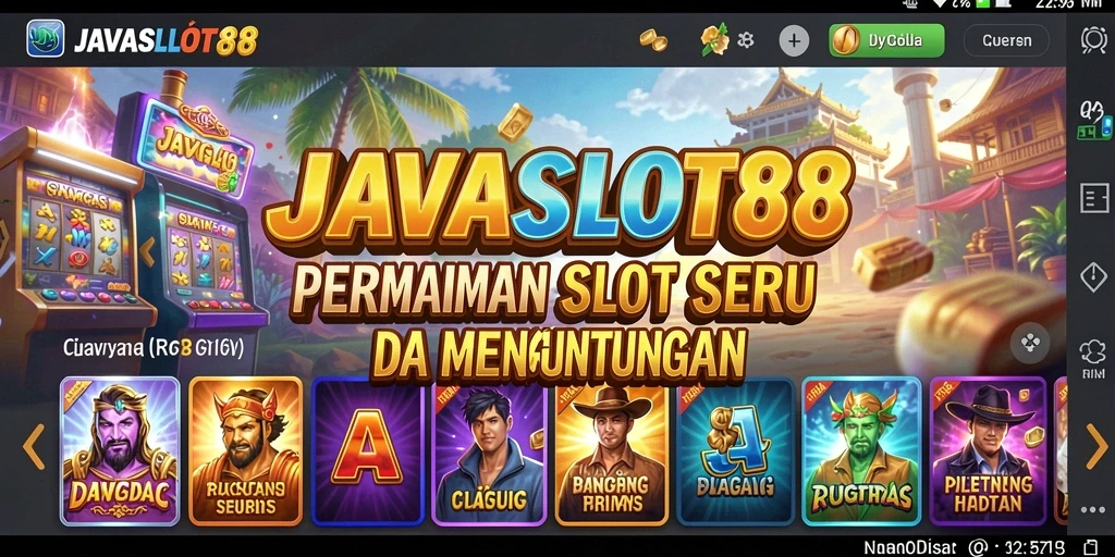 Gambaran gameplay seru di JAVASLOT88 dengan berbagai slot menarik.