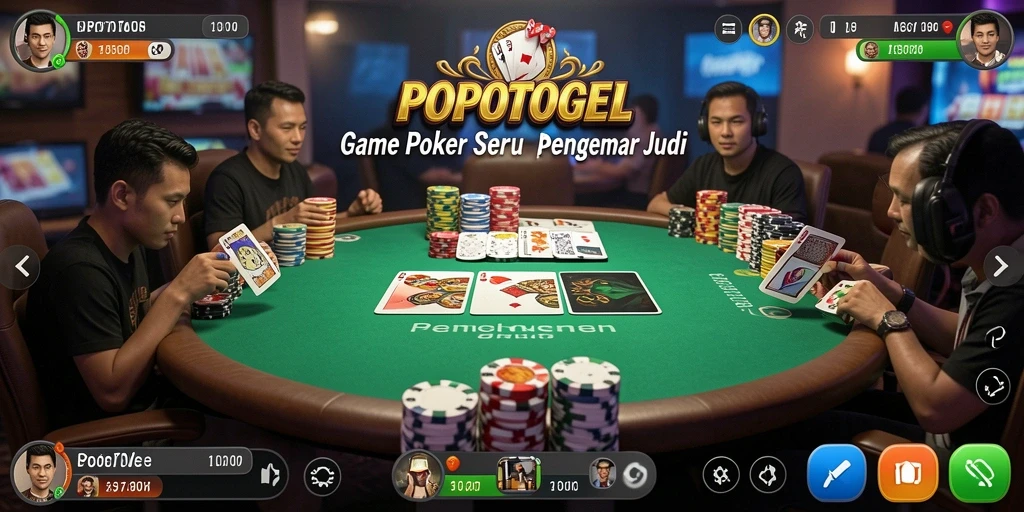 Tampilan menarik dari gameplay Poker di POPOTOGEL.