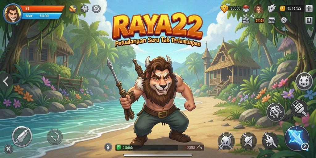 Tampilan gameplay RAYA22 yang penuh aksi dan petualangan menarik.