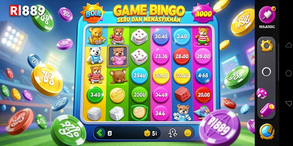 Tampilan gameplay RI889 dengan suasana Bingo yang seru.