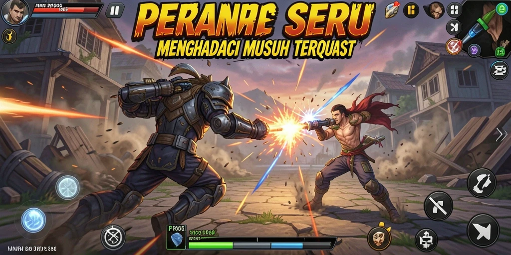 Screenshot utama menunjukkan aksi pertarungan yang intens dalam RP66.