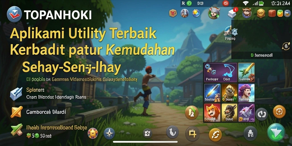 Tampilan utama aplikasi TOPANHOKI dengan fitur-fitur utilitas yang siap membantu.