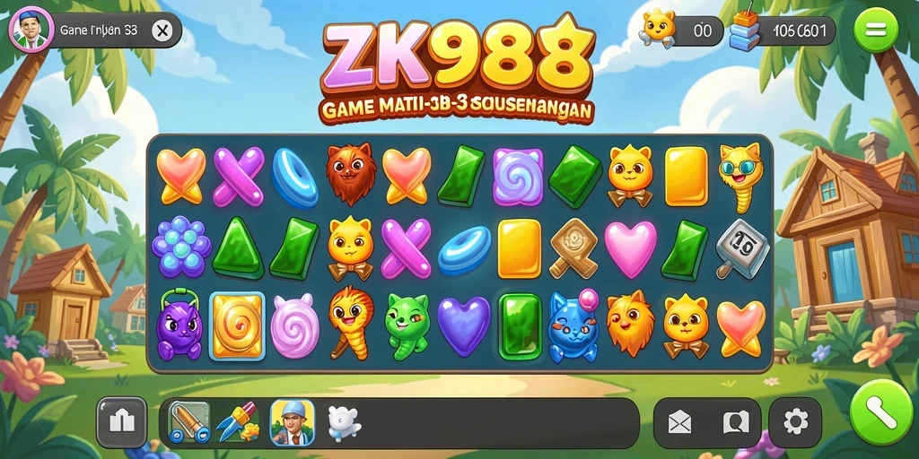 Tampilan gameplay ZK988 yang seru dan penuh warna.